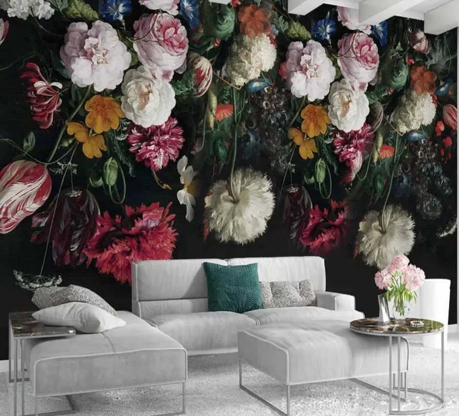 Тканевые цветы на стену