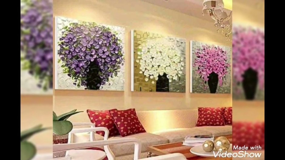 Декоративная стена с цветами