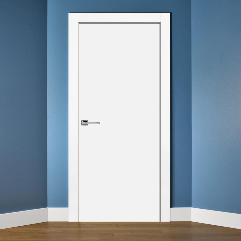 Дверь межкомнатная смарт м1 глухая эмаль цвет белый 70х200 см (с замком)