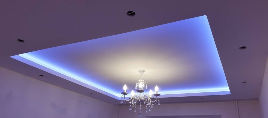 Подвесной потолок двухуровневый с подсветкой