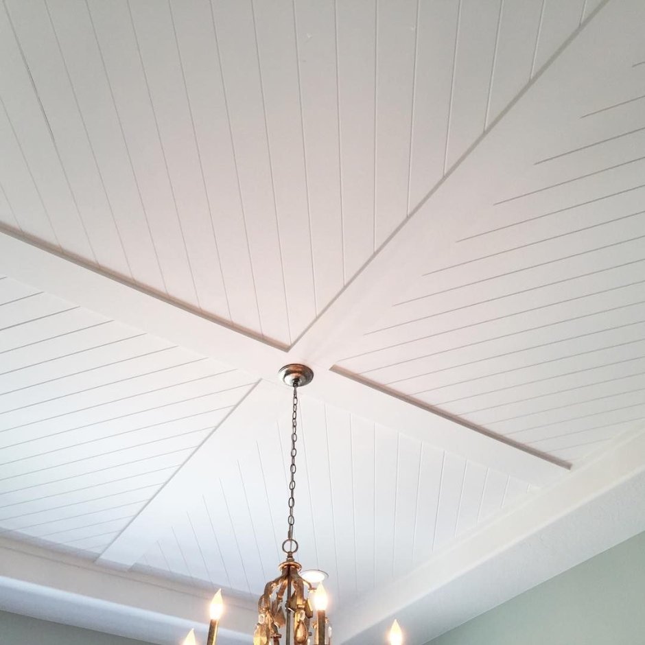 Вагонка елочкой на потолке