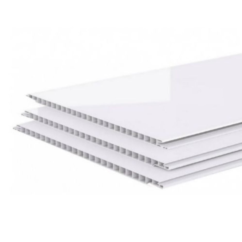 Панель ПВХ белый лак 8*250*3000мм /0,75кв.м./