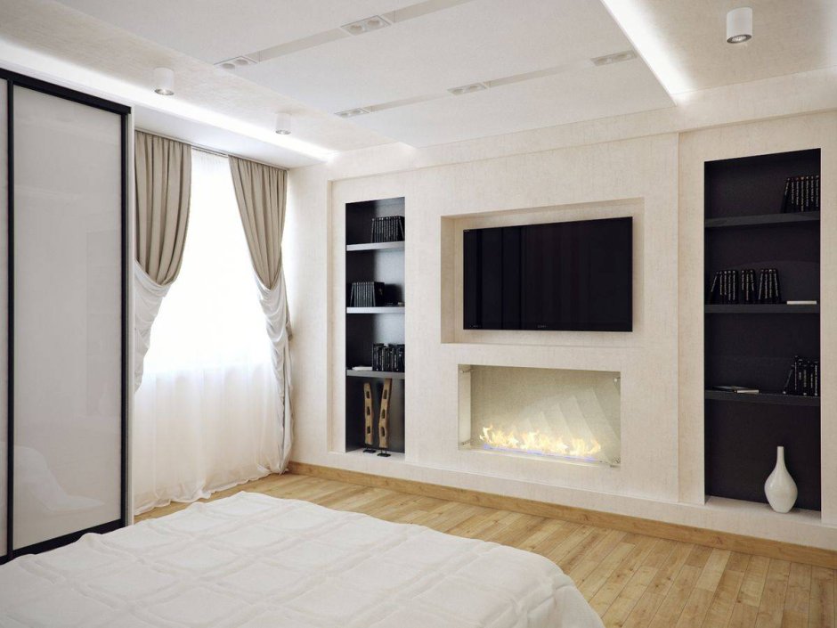 Гостиная с нишей под телевизор