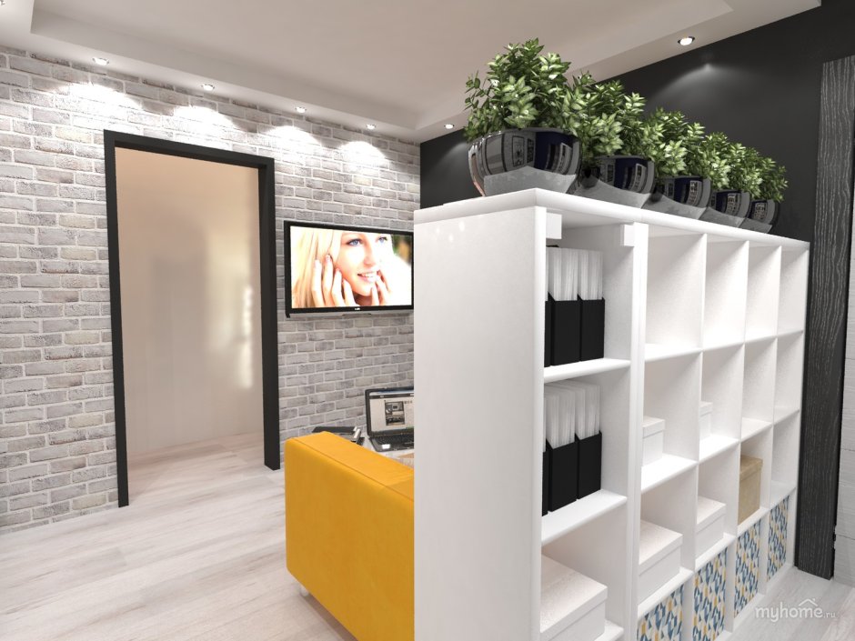 Перегородка для зонирования кухни и прихожей