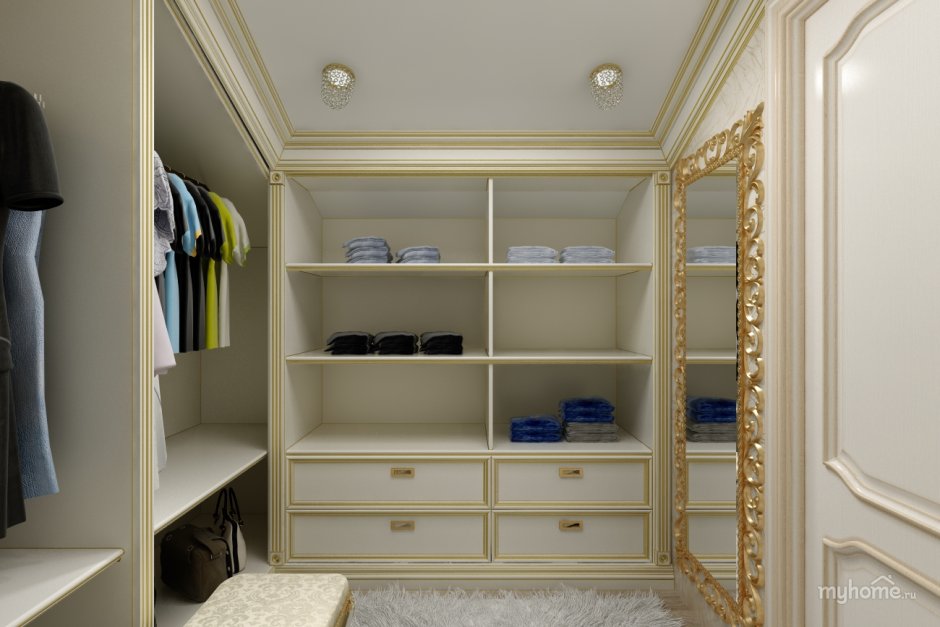 Гардеробная комната в стиле Неоклассика 6 кв
