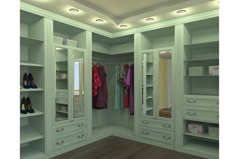 Угловые гардеробные комнаты