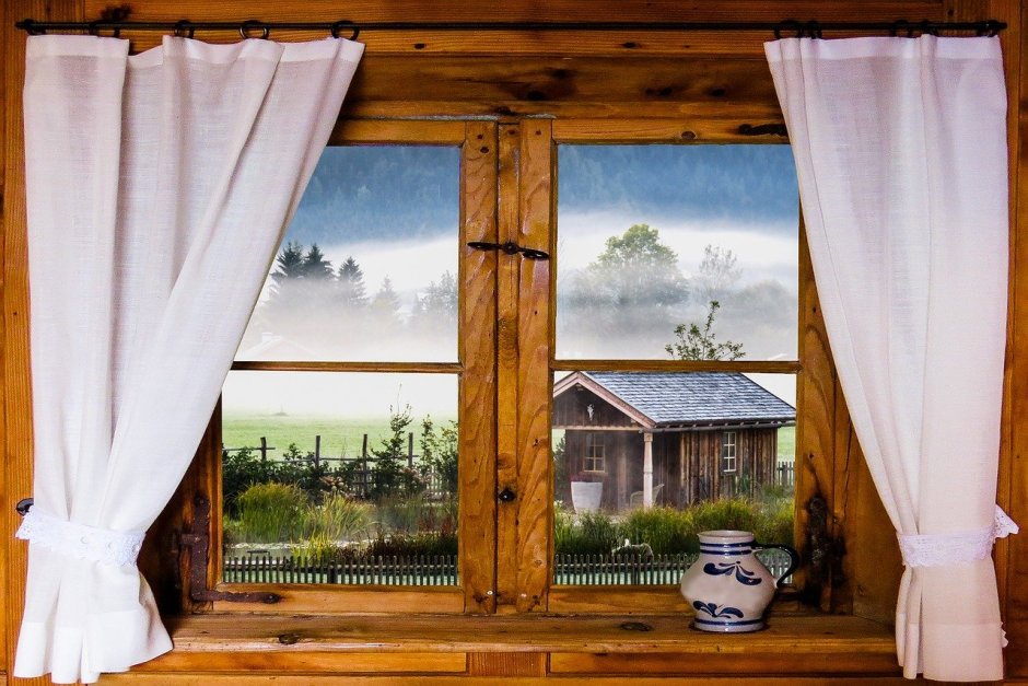 Окна деревенский домик