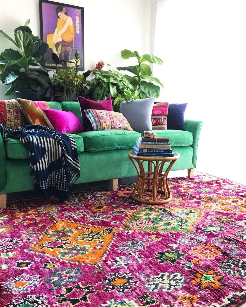 Ковер бохо в интерьере