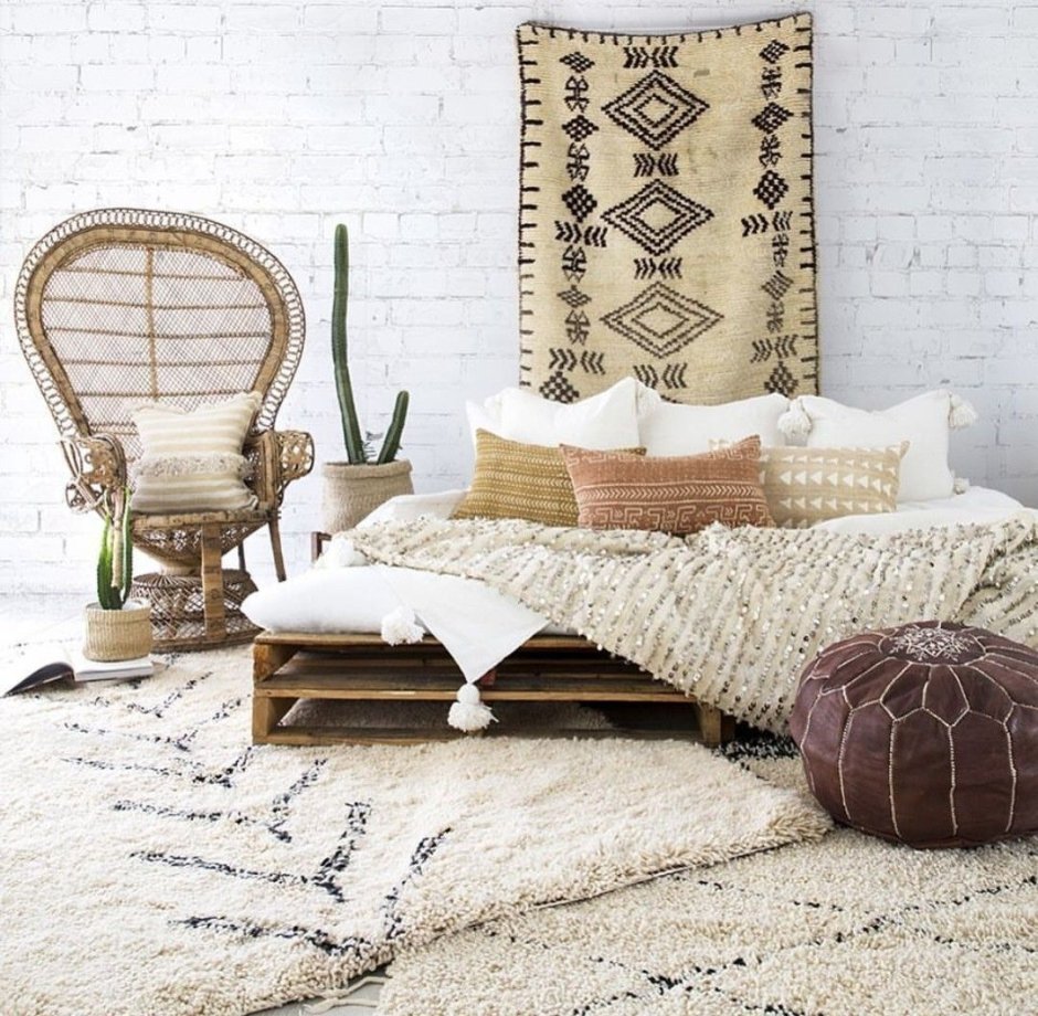 Ковер бохо в интерьере