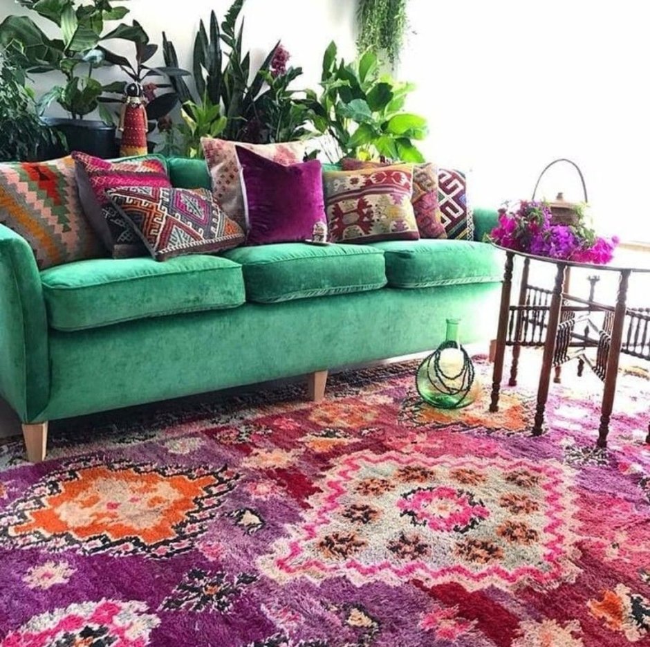 Бохо стиль в интерьере гобелены