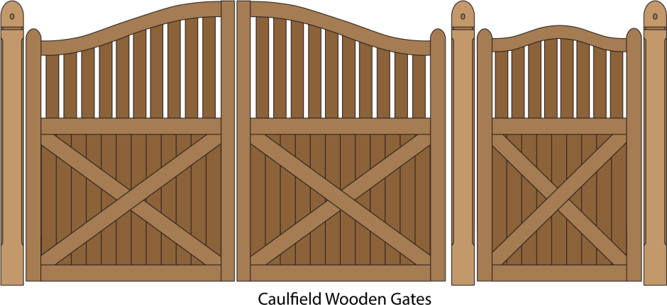 Деревянные ворота с узорами