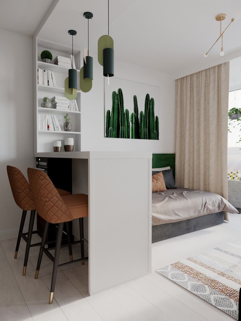 Студия 30 кв м планировка зонирование