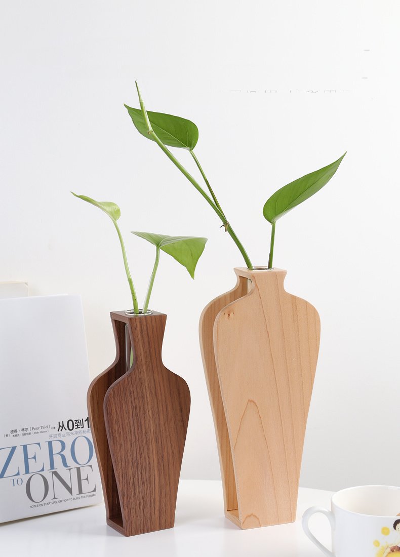 Креативная деревянная ваза