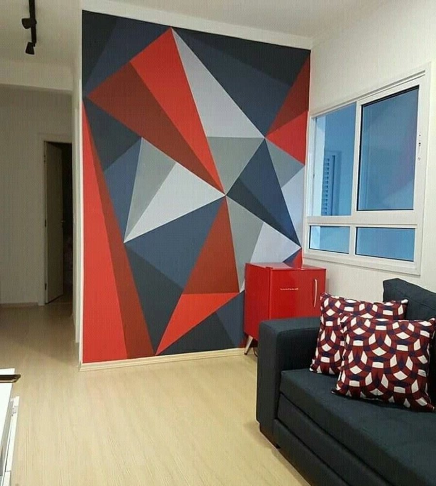 Геометрическое окрашивание стен в детской