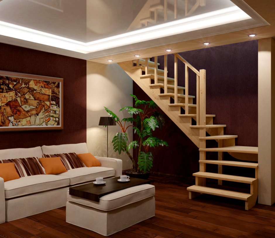 Лестница на второй этаж в частном доме