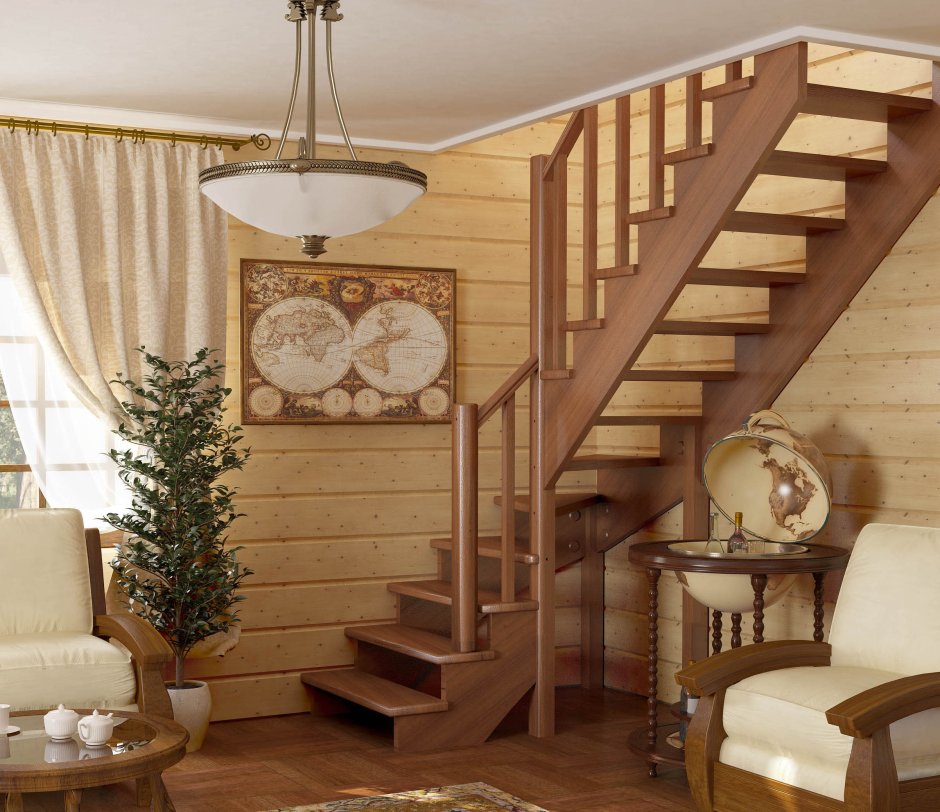 Лестницы в деревянном доме на 2 этаж