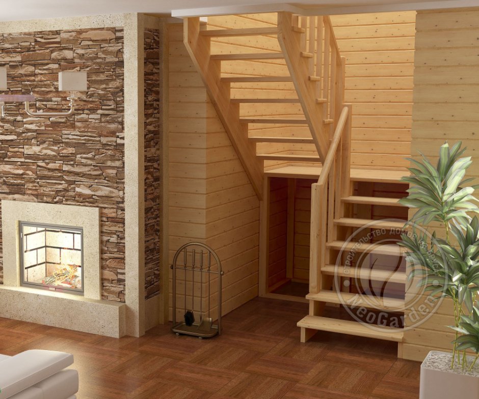 Лестница межэтажная деревянная к-001м/1 правозаходная