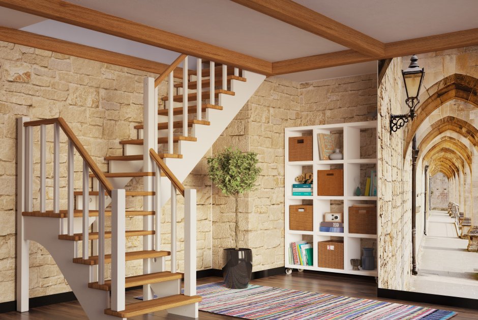 Металлическая лестница в доме