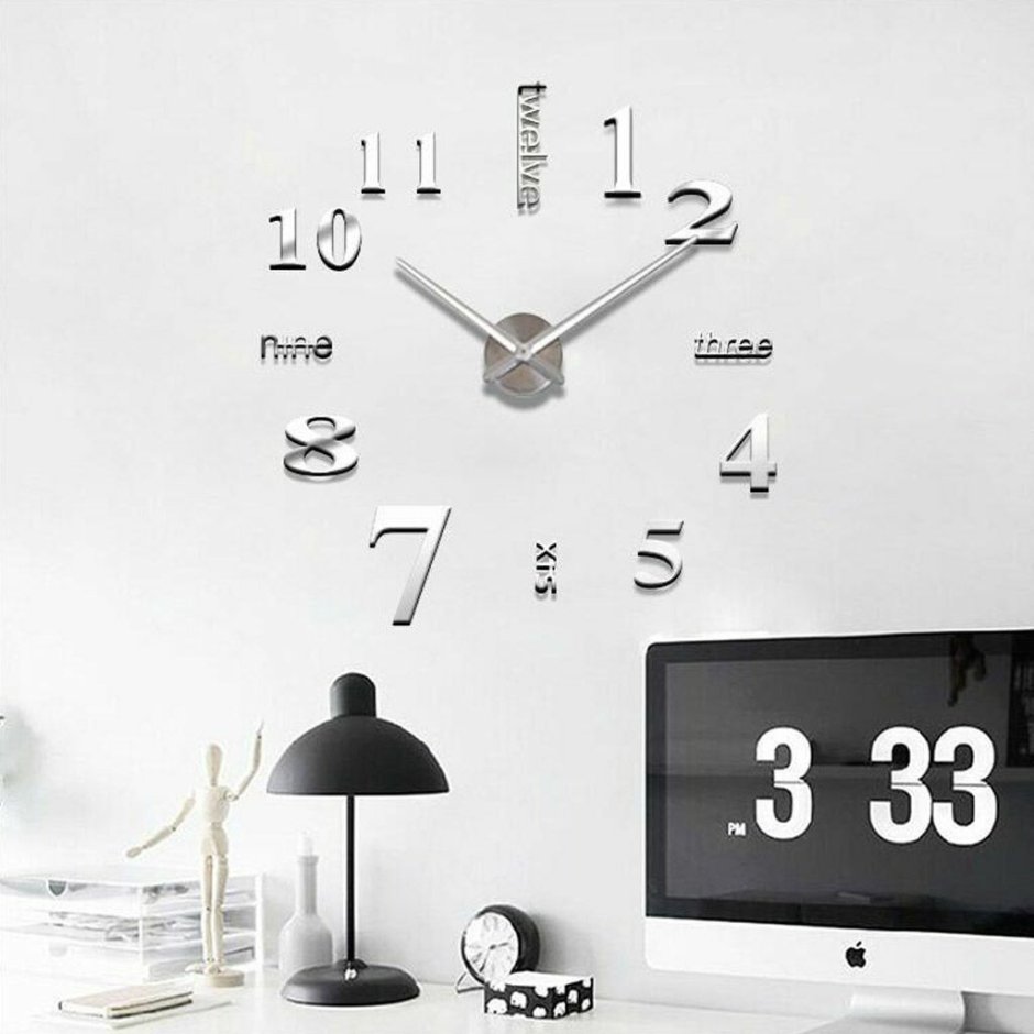 Часы наклейка на стену электронные