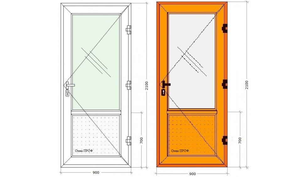 Дверь ПВХ глухая 900х2100