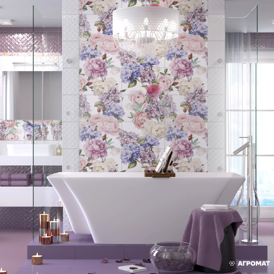 Кафель "Golden Tile" 250х400 гортензия