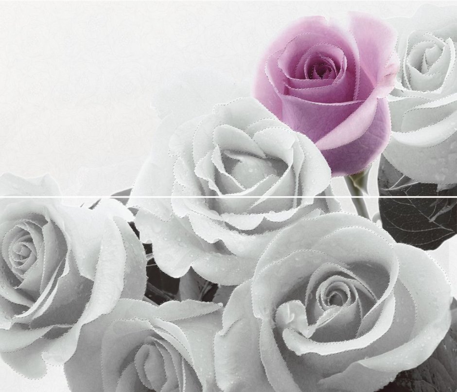 Декор для ванной серые розы