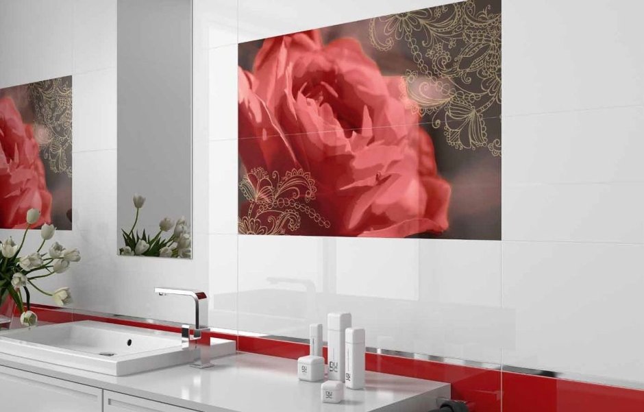 Плитка с розами для ванной
