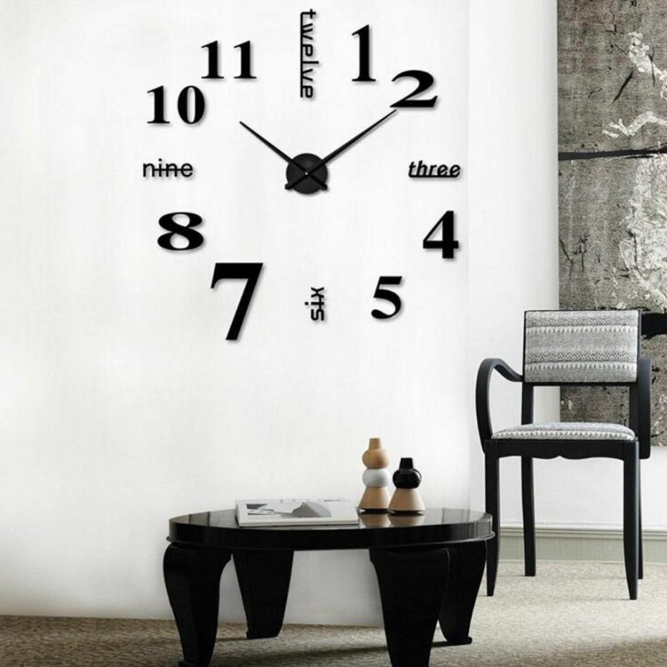 Часы наклейка на стену