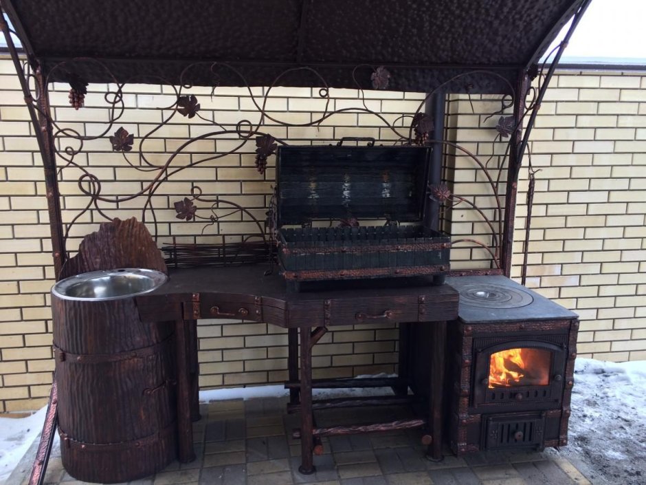 Мангал в виде машины