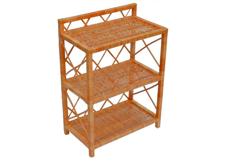 Стеллаж с плетеными корзинами