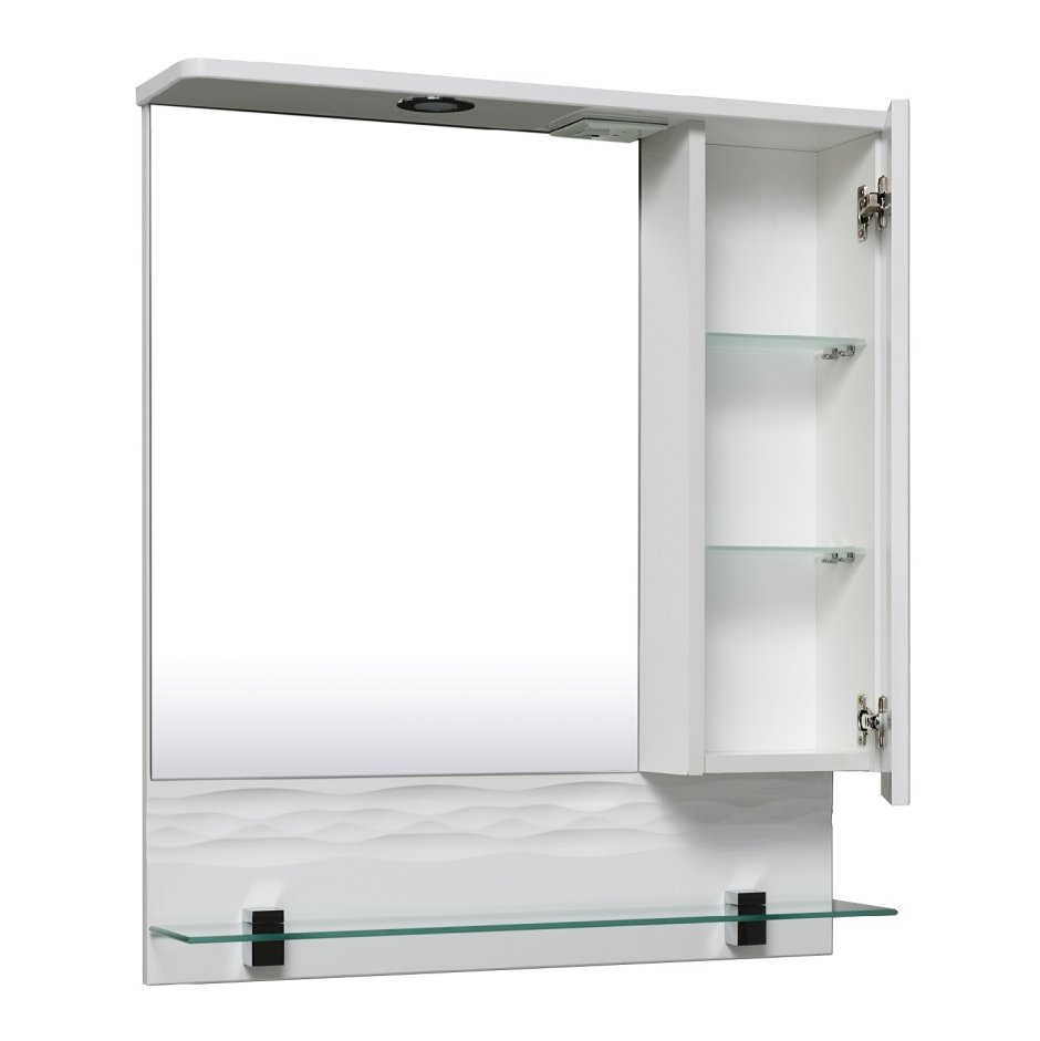 Зеркало "Вега 60" правое (Doratiz) с подсветкой, белый, со шкафчиком