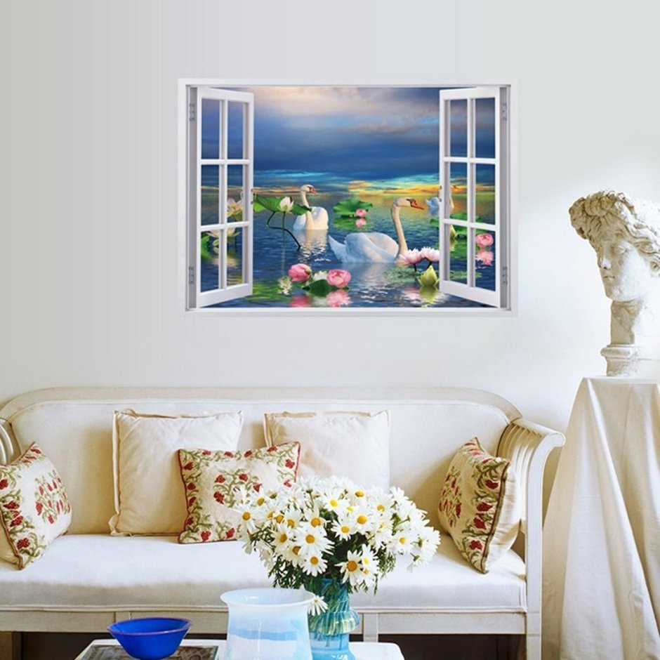 Декоративная наклейка на стену окно