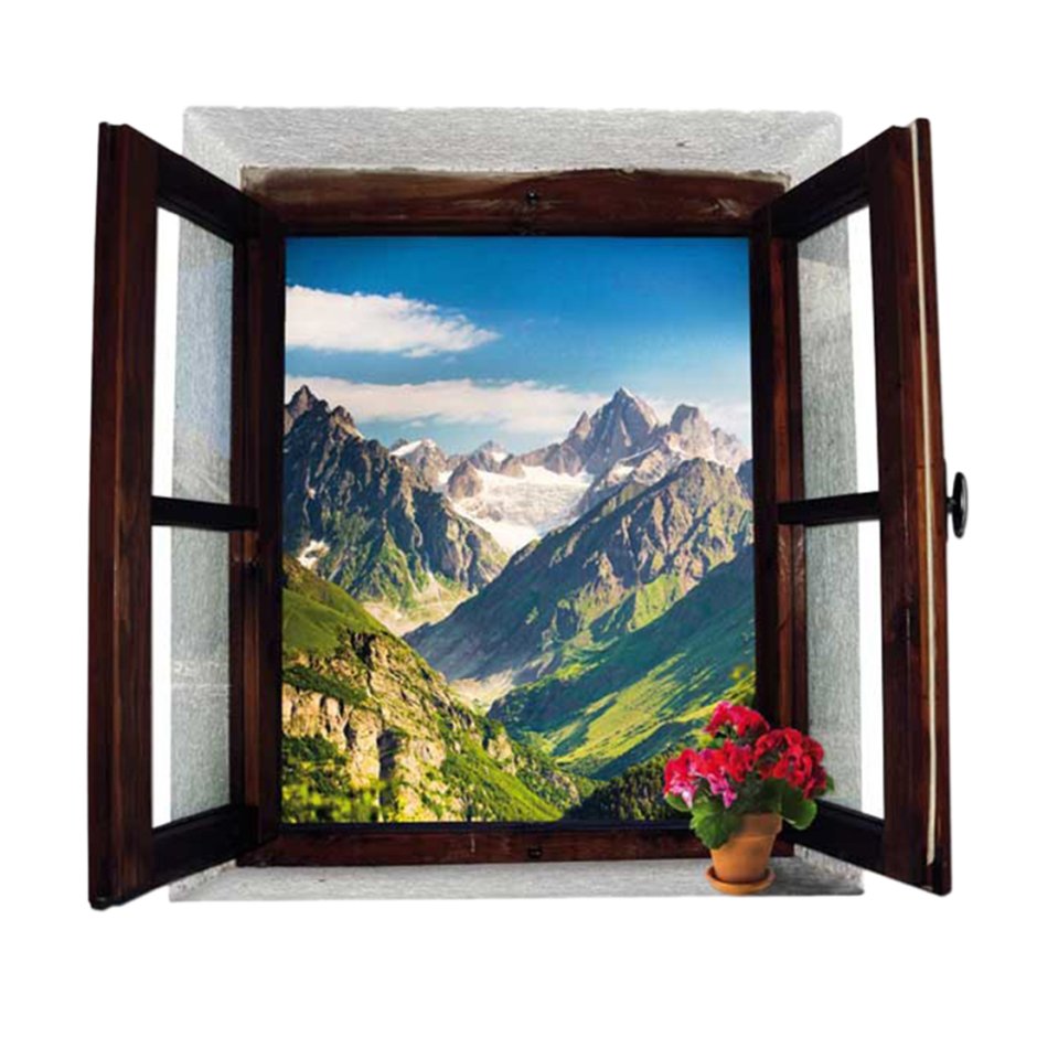 Фрески вид из окна в интерьере