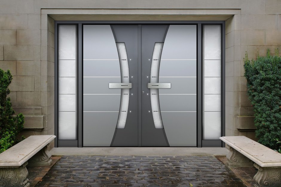 Двери двустворчатые входные металлические Hi-Tech