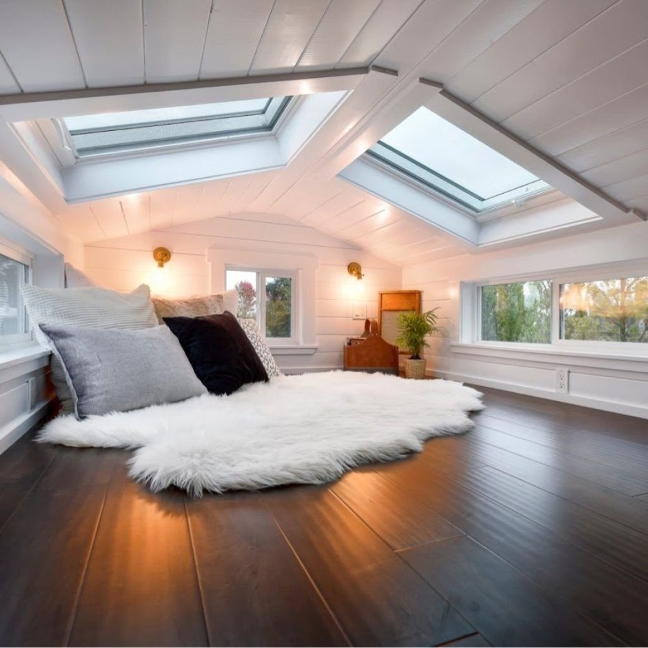 Мансардные окна в интерьере