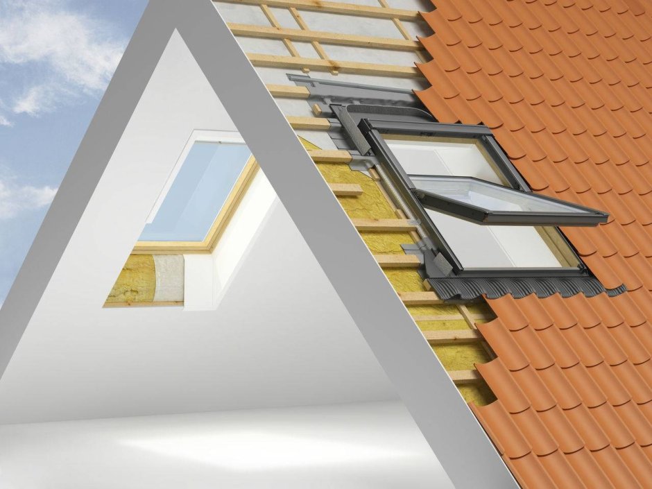 Обшитые вагонкой мансардные окна Велюкс