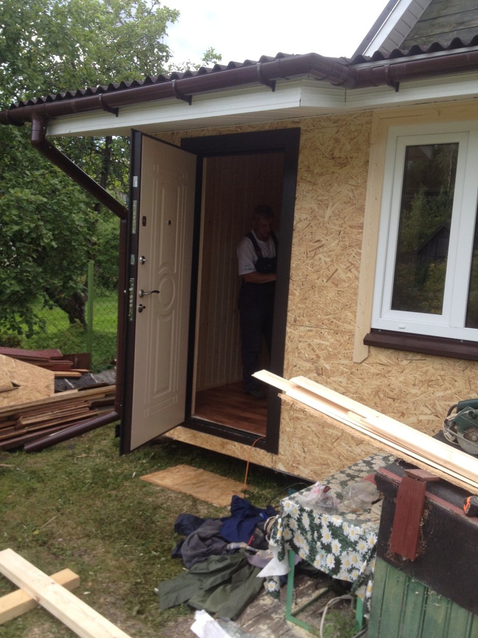 Пристройка кухни к дачному дому