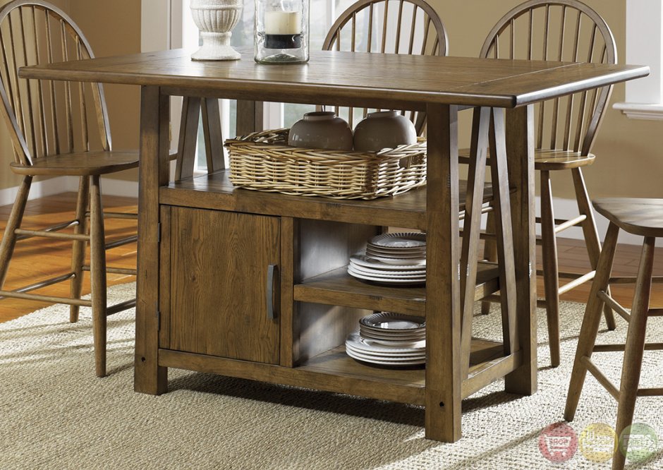 Обеденный стол с полками