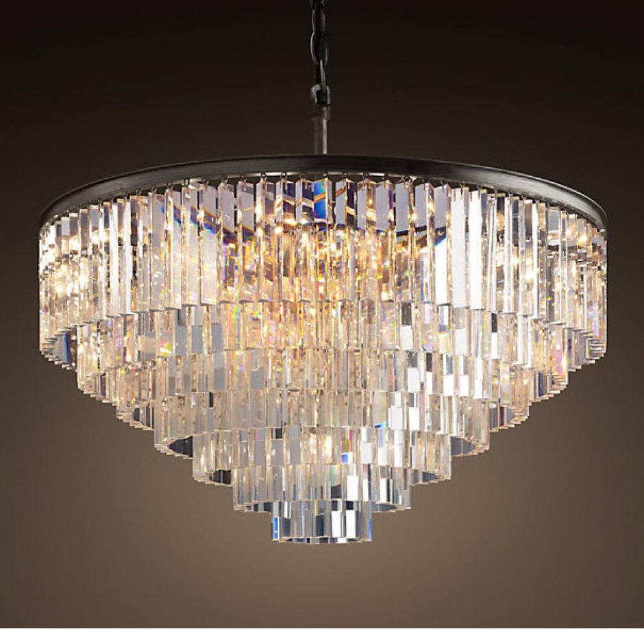Люстра rh 1920s Odeon Clear Glass Fringe Chandelier