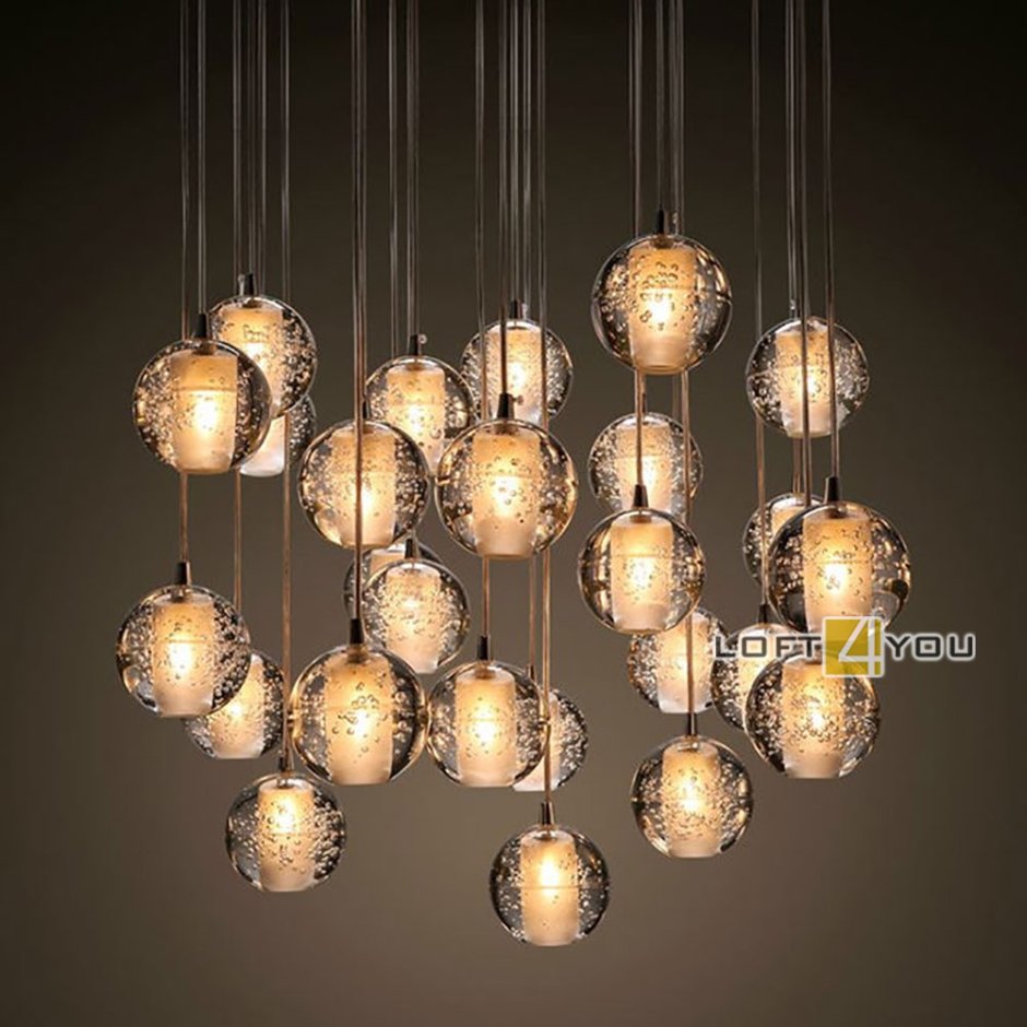 Люстра Bocci 14 Round Chandelier led Crystal Glass designed by Omer Arbel
