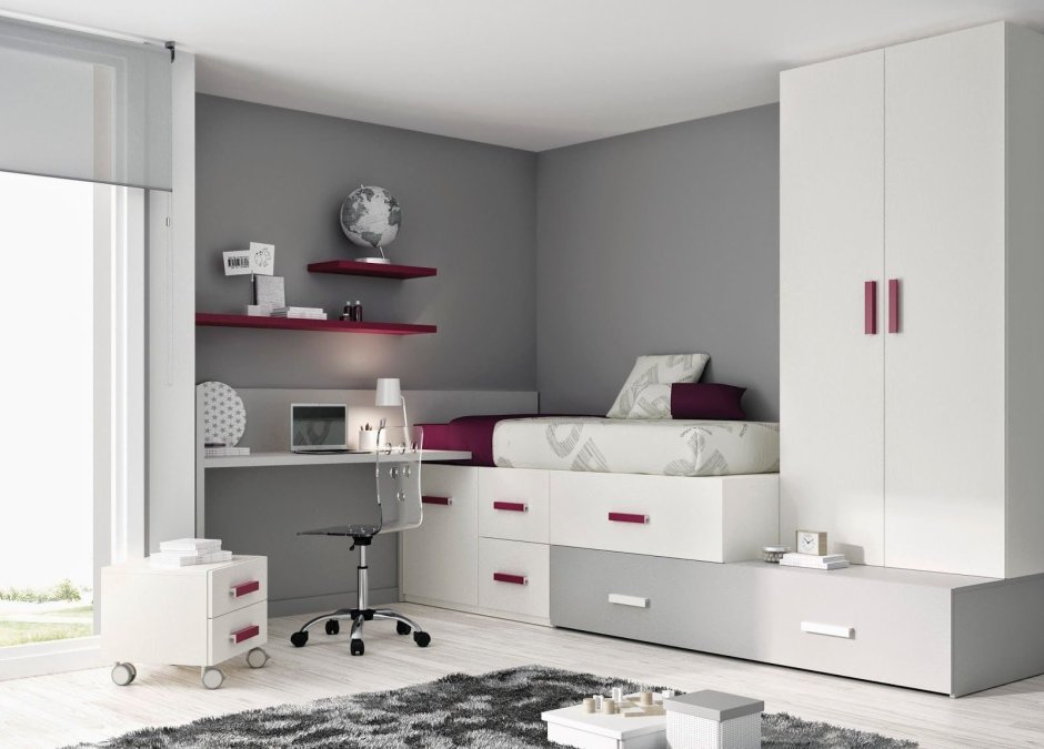 Комната для девочки в синих тонах