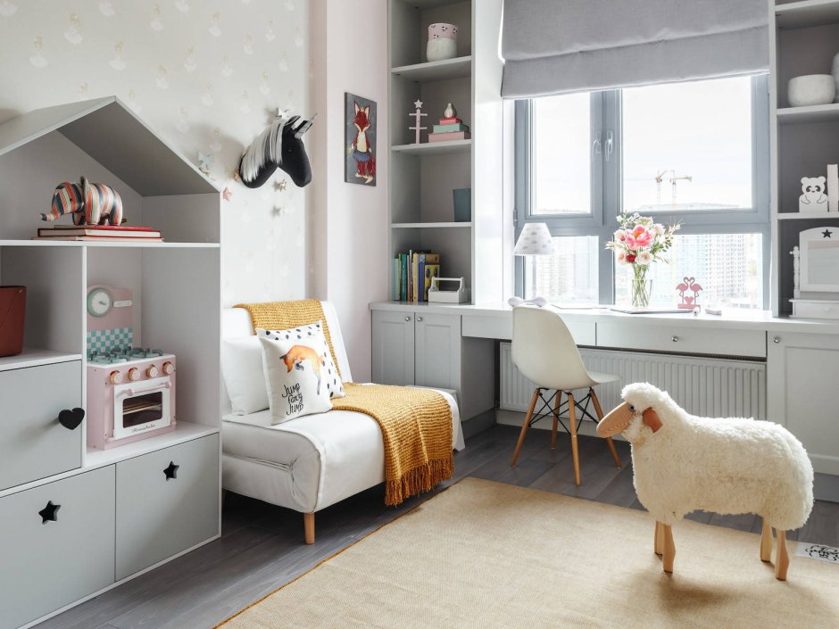 Белая мебель для детей интерьер