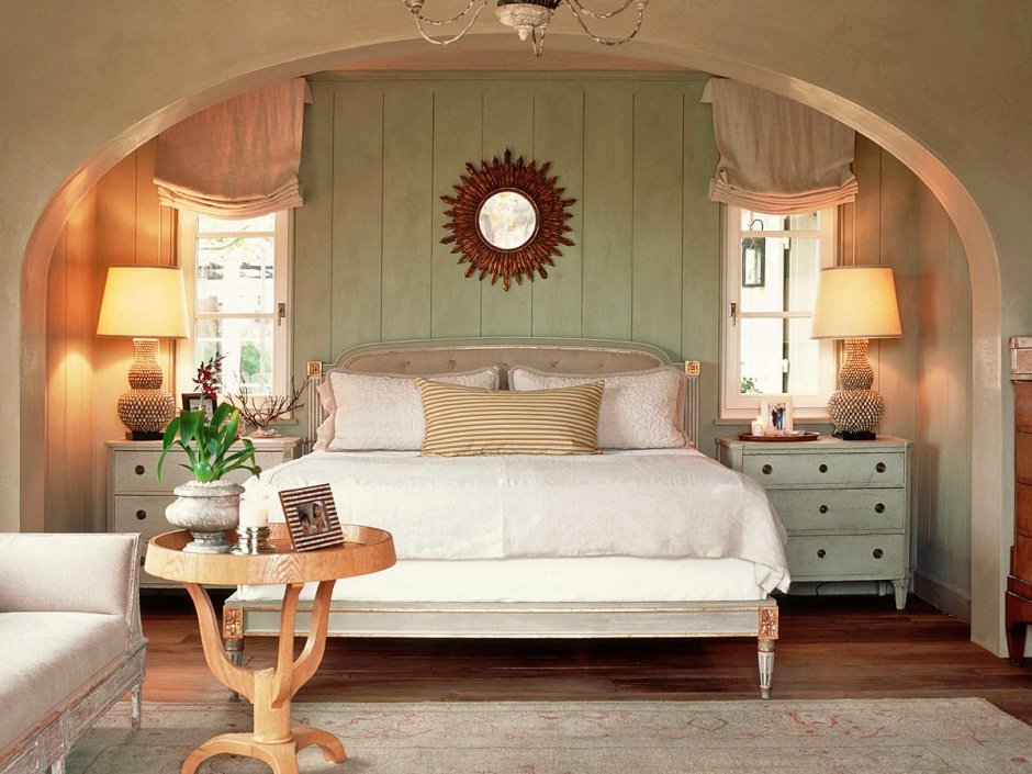 Фрески в интерьере спальни