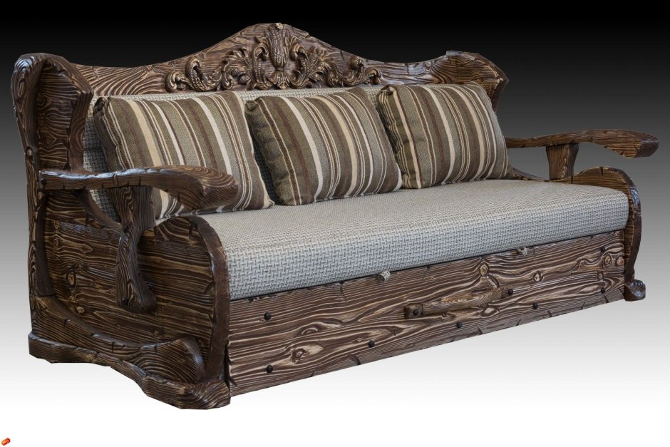 Деревянные диваны под старину