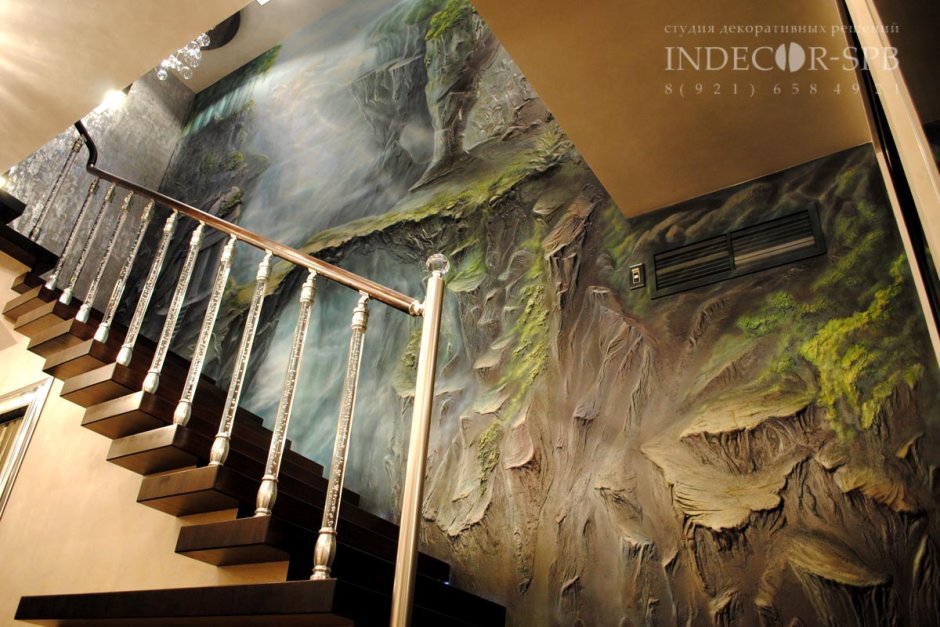 Венецианская штукатурка водопад горы
