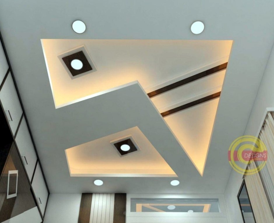 Фигурные потолки хайтек