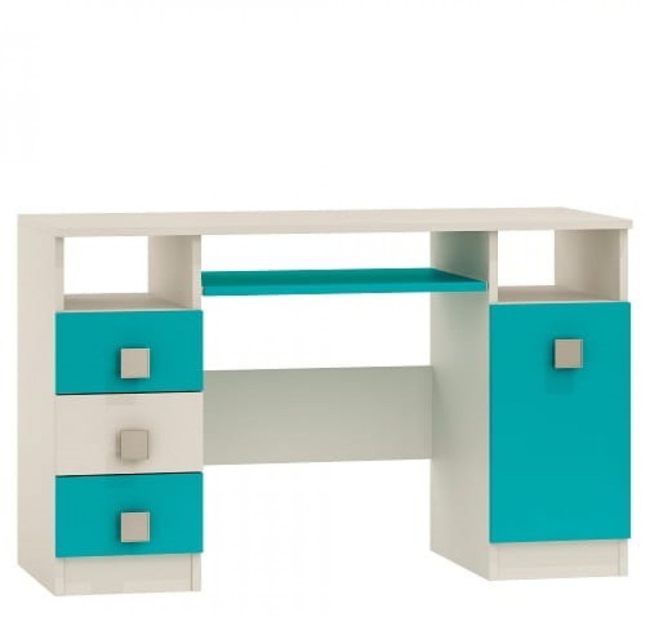 Письменный стол с бирюзовыми ящиками