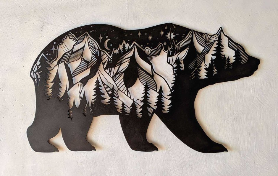 Панно медведь на стену