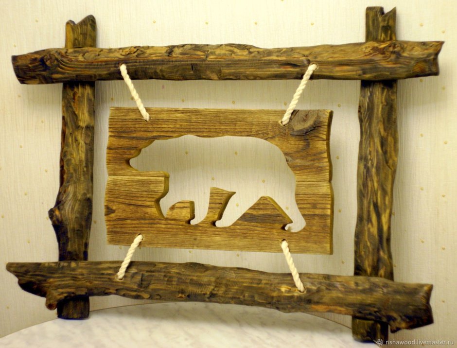 Панно медведь лазерная резка