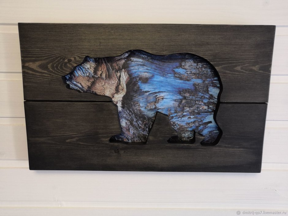 Панно медведь из дерева